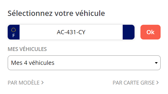 Oscaro sélection véhicule