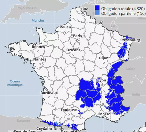 Carte France article Pneus hiver-chaînes-chaussettes de neige-packauto